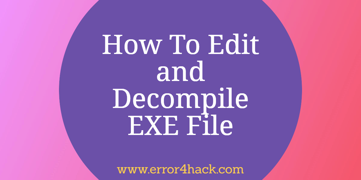 decompile exe file